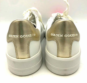 GOLDEN GOOSE White Gold Leather Made in Italy Sneaker Shoes