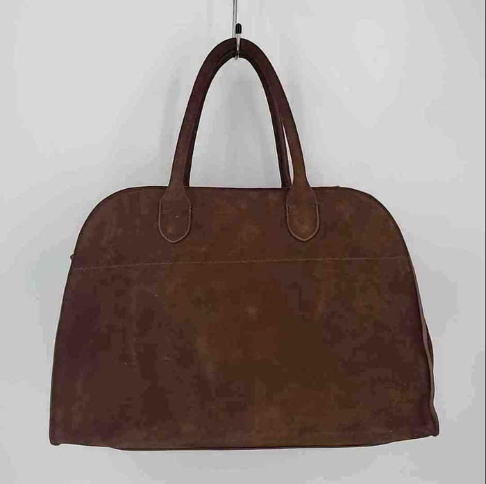 THE ROW Brown Suede Leather Pre Loved Tote Purse