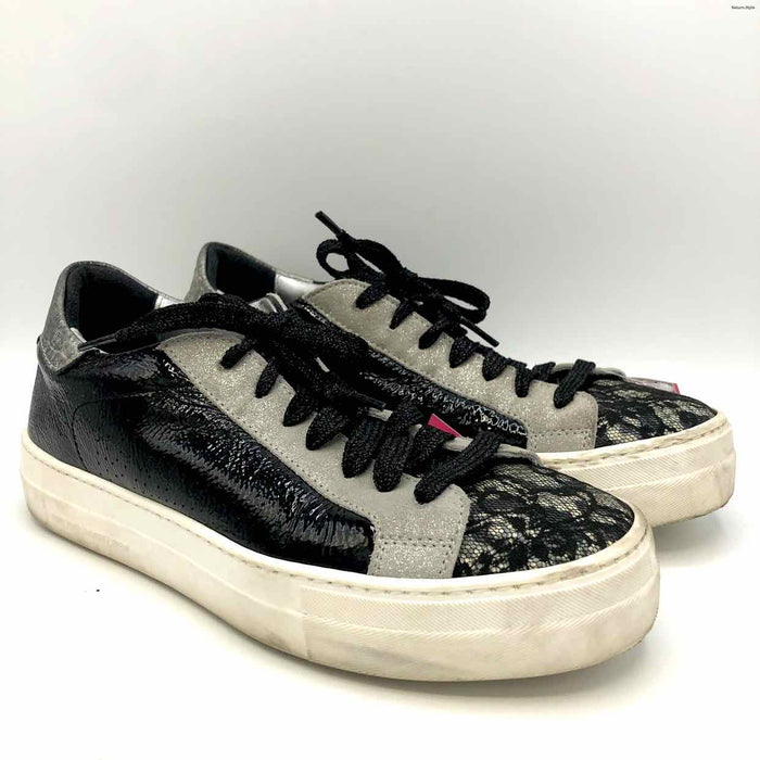 P448 Black & Gray Silver Platform Made in Italy Sneaker Shoes