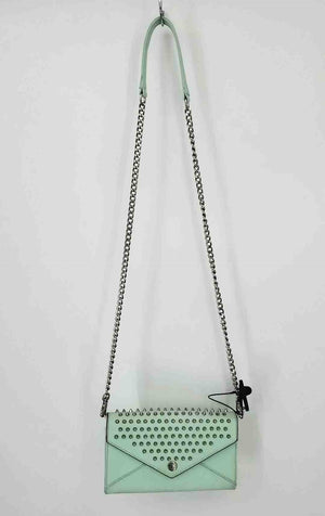 REBECCA MINKOFF Mint Green Silvertone Pre Loved Spikes Crossbody Purse