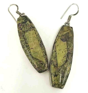 Green Dangle ss Earrings