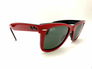 RAYBAN Red Pre Loved Hand Made Sunglasses