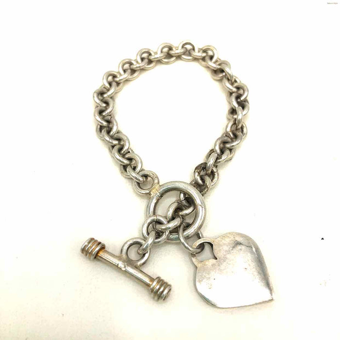 Sterling Silver Heart 6.75" ss Bracelet