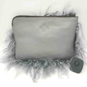 Gray Furry Pre Loved Wristlet Purse