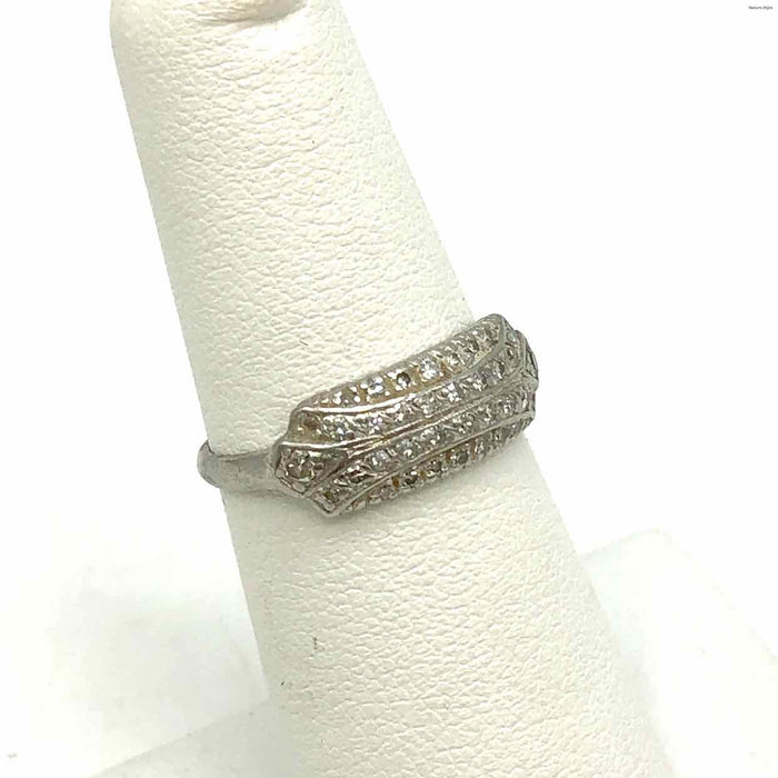 Diamond Platinum Pave Ring Sz 5.5