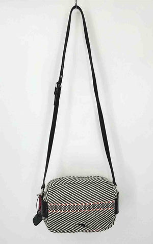 BIMBA Y LOLA Green Black Multi Woven Pre Loved Crossbody Purse