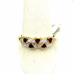 Goldtone Garnet Ring