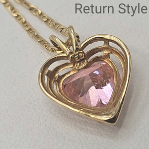 Pink 14K Gold Heart 14k-Necklace