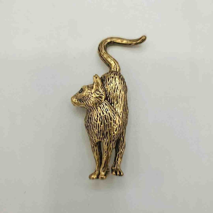 Goldtone Cat Brooch