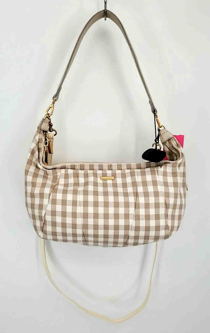 HAMMITT Tan White Gold Checkered Crossbody Purse