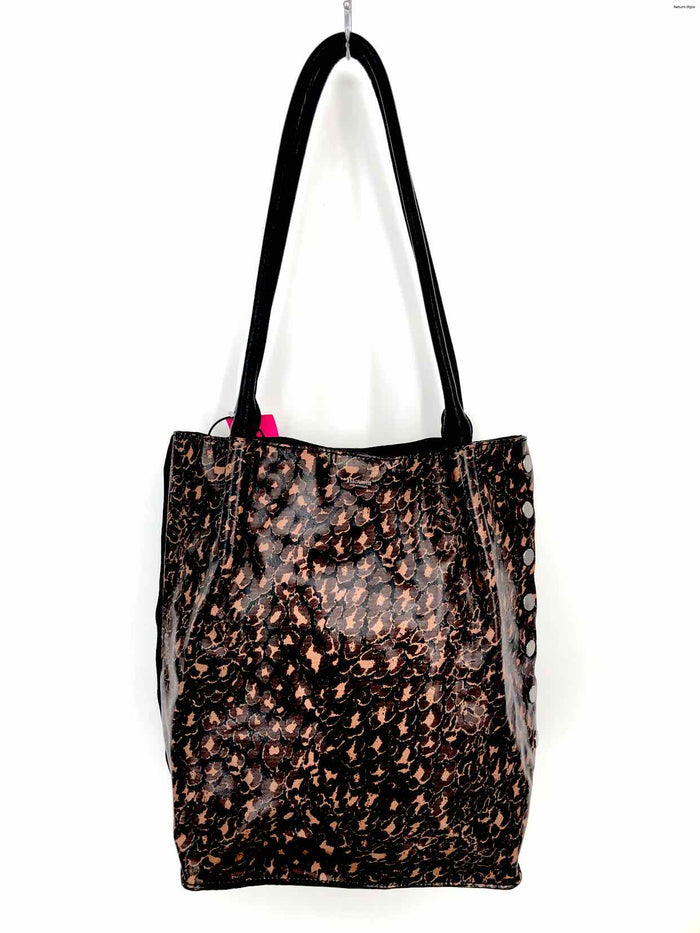 HAMMITT Black Brown Leather Leopard Tote 13" 5" 12" Purse