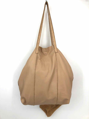 CARLOS FALCHI Beige Leather Pre Loved Tote Purse