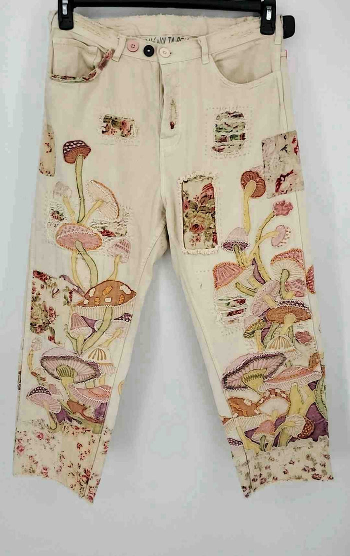 MAGNOLIA PEARL Beige Pink Multi Patches Pants