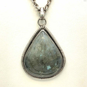 Silver Green & Blue Labradorite Pre Loved ss Necklace