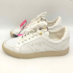 ZADIG & VOLTAIRE White Leather Perforated Sneaker Shoe Size 40 US: 9-1/2 Shoes