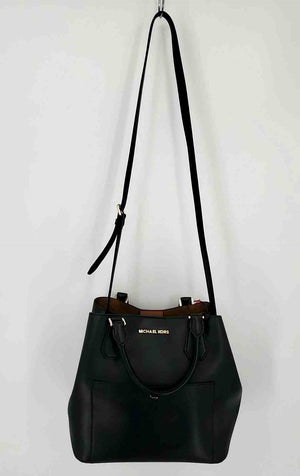 MICHAEL KORS Black Goldtone Leather Pre Loved Tote Purse