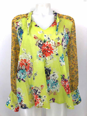 ARRATA SILENT JOURNEY Yellow Blue Multi Floral Print Longsleeve Top