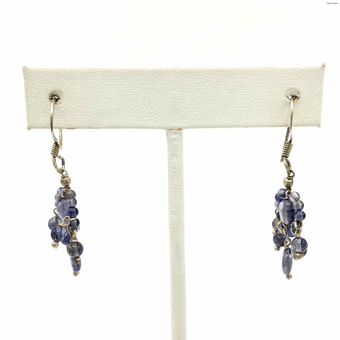 Blue Sterling Silver Iolite Dangle ss Earrings