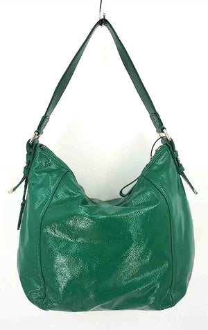 COLE HAAN Green Patent Hoop Purse